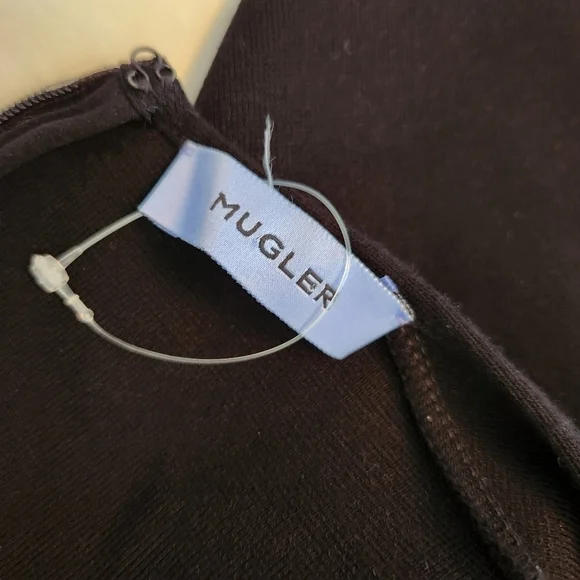 NEW Mugler‎ Black Long Sleeve Corset Sheath Midi Dress S - Picture 6 of 8